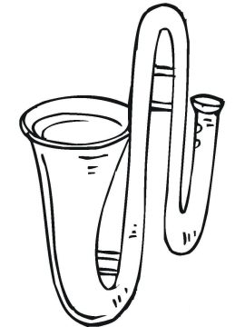Desenho de Um Trombone para Colorir