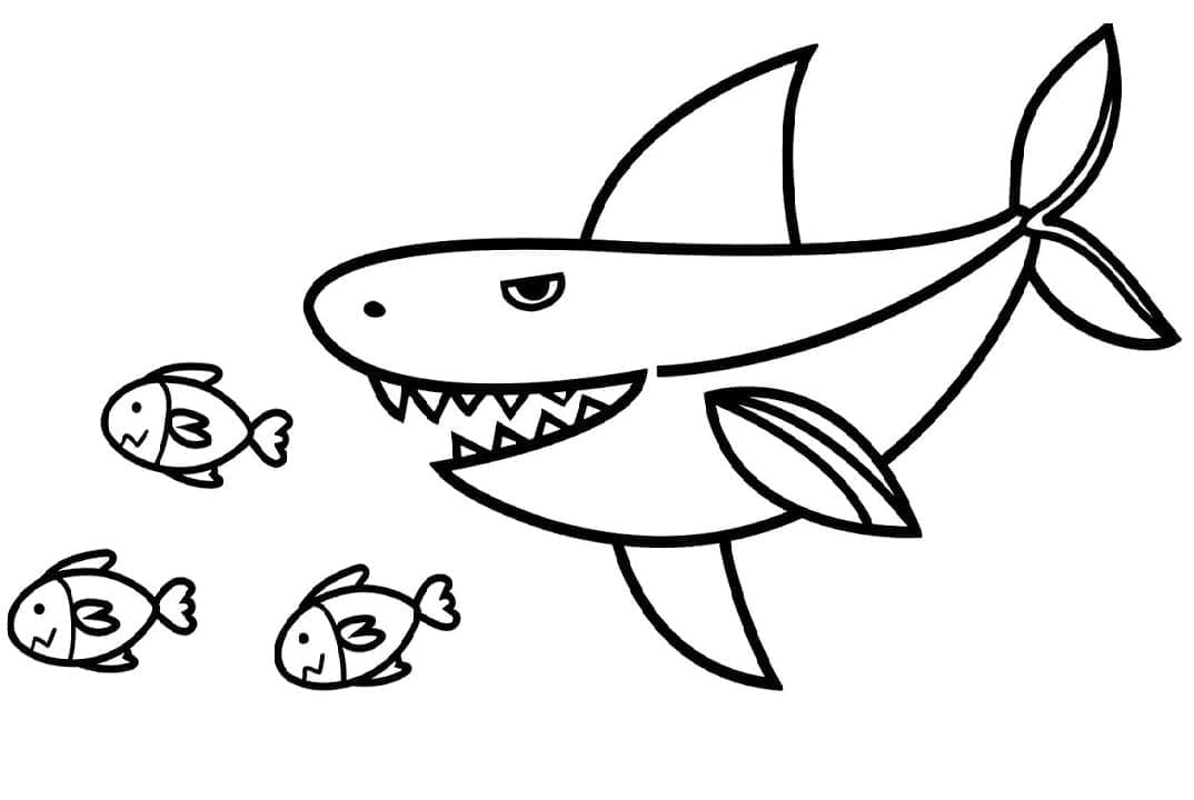 Desenho de Tubarão Grátis para Colorir
