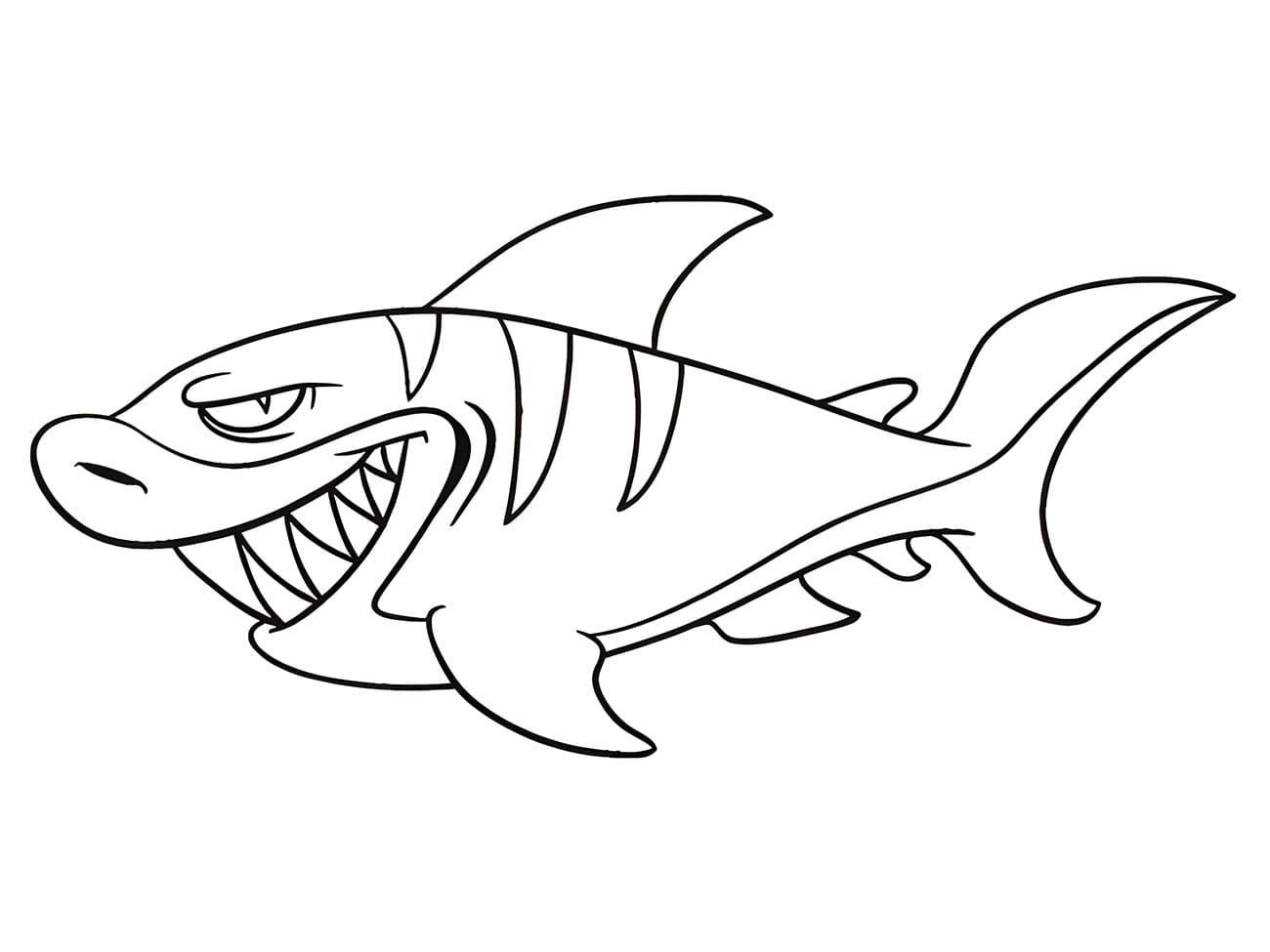 Desenho de Tubarão Mau Grande para Colorir