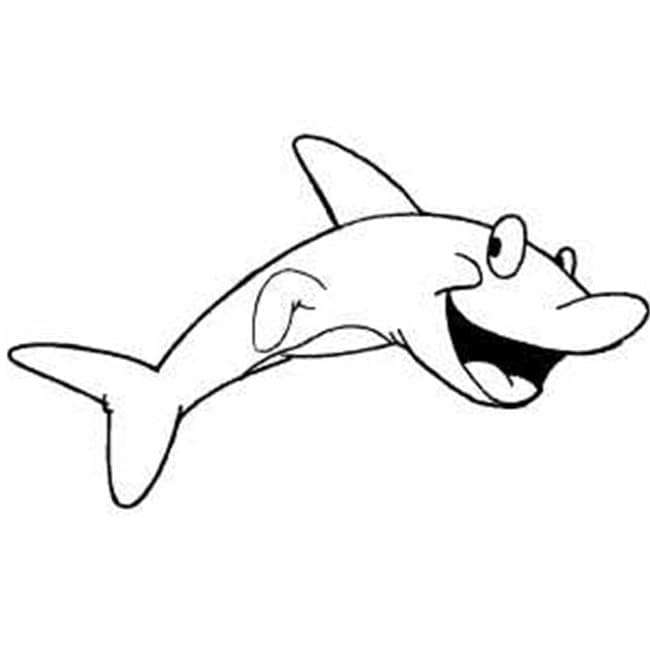 Desenho de Tubarão Muito Feliz para Colorir
