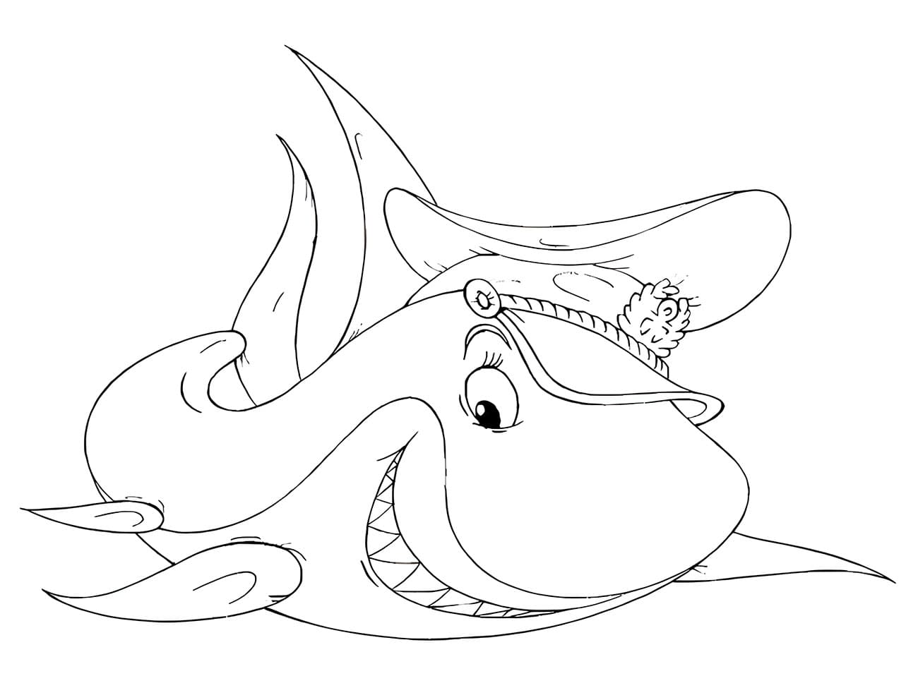 Desenho de Tubarão Policial para Colorir