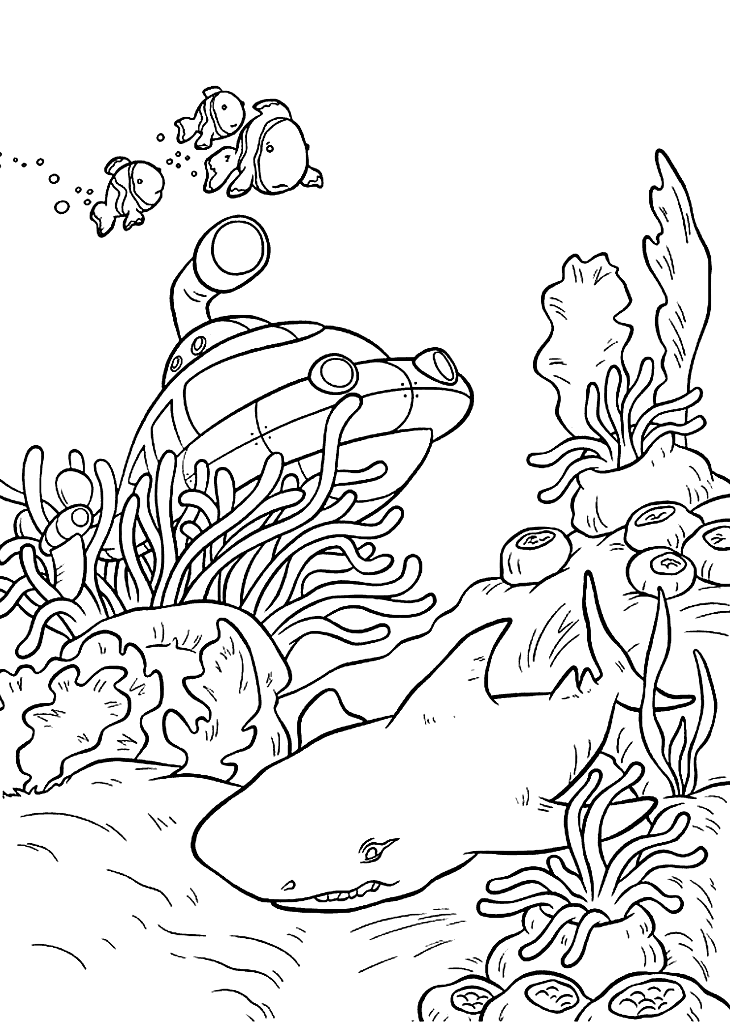 Desenhos de Tubarões para Colorir