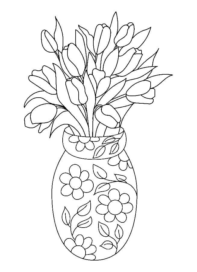 Desenho de Tulipa para Crianças de 1 Ano para Colorir