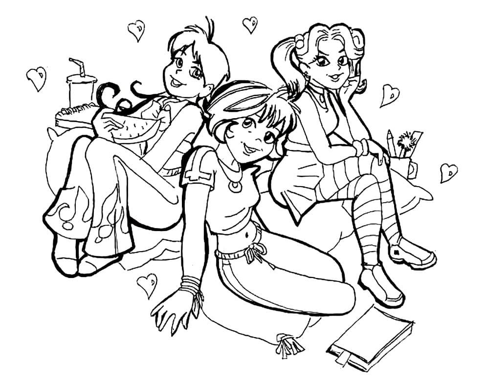 Desenho em Pdf de Turma da Monica Jovem para Colorir