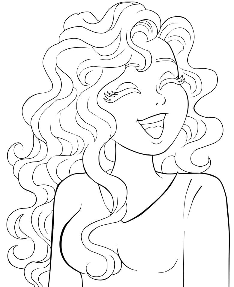 Desenho Marina Jovem Sorrindo para Colorir