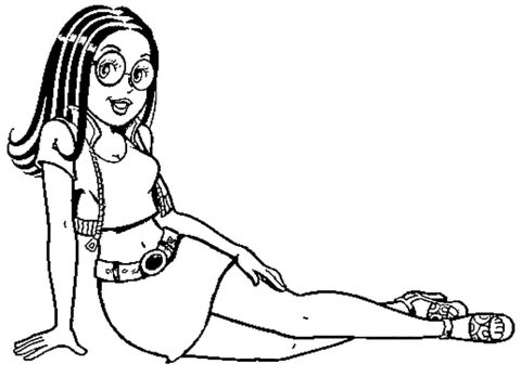 Desenho Mônica Jovem Sentada para Colorir