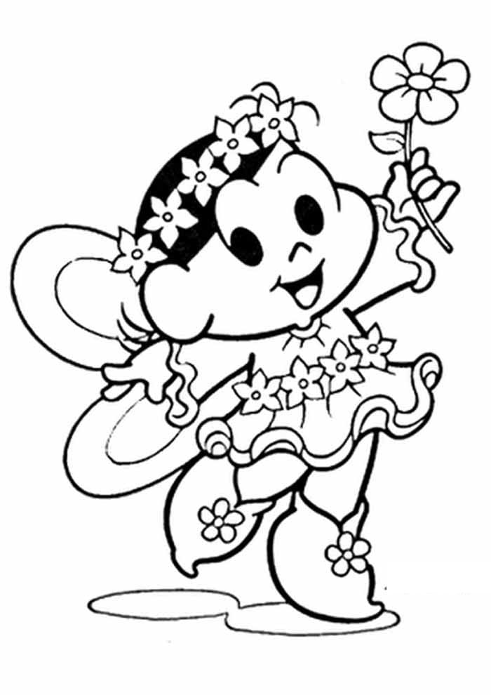 Desenho de Magali Vestida de Fada Turma da Monica para Colorir