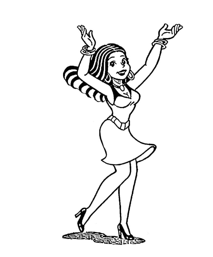 Desenho de Tina Dançá para Colorir