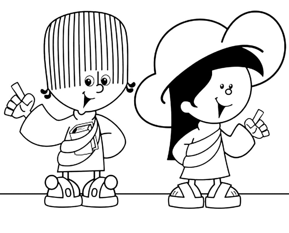 Desenho de Turma do Cristaozinho para Colorir Online Pdf