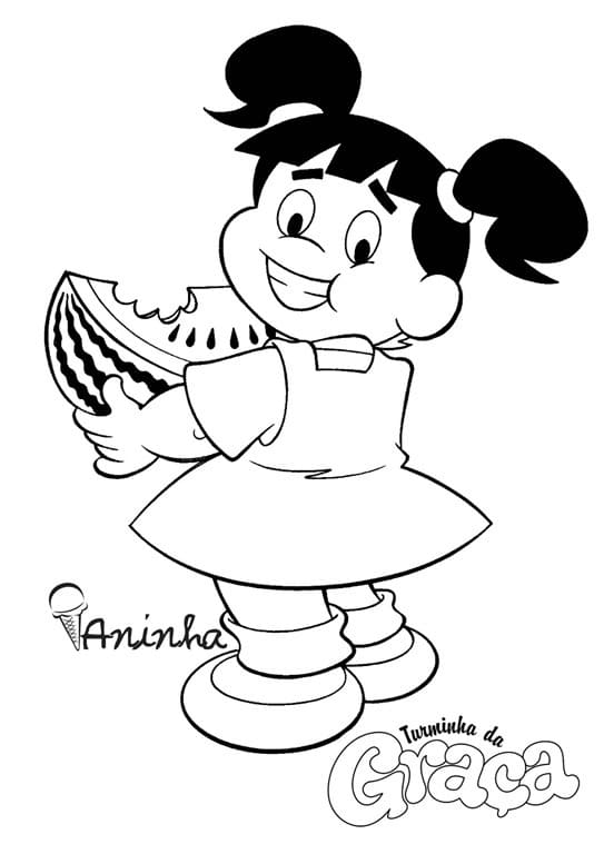Desenho Aninhá de Turminha da Graça para Colorir