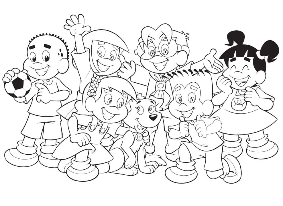 Desenho de Turminha da Graça Atividade para Imprimir Pdf