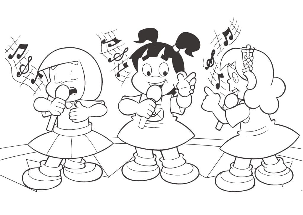 Desenho de Turminha da Graça para Colorir com Giz de Cera