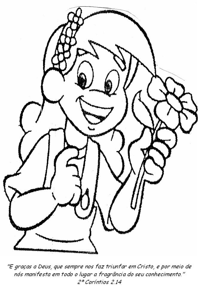 Desenho de Turminha da Graça para Colorir com Tinta Guache