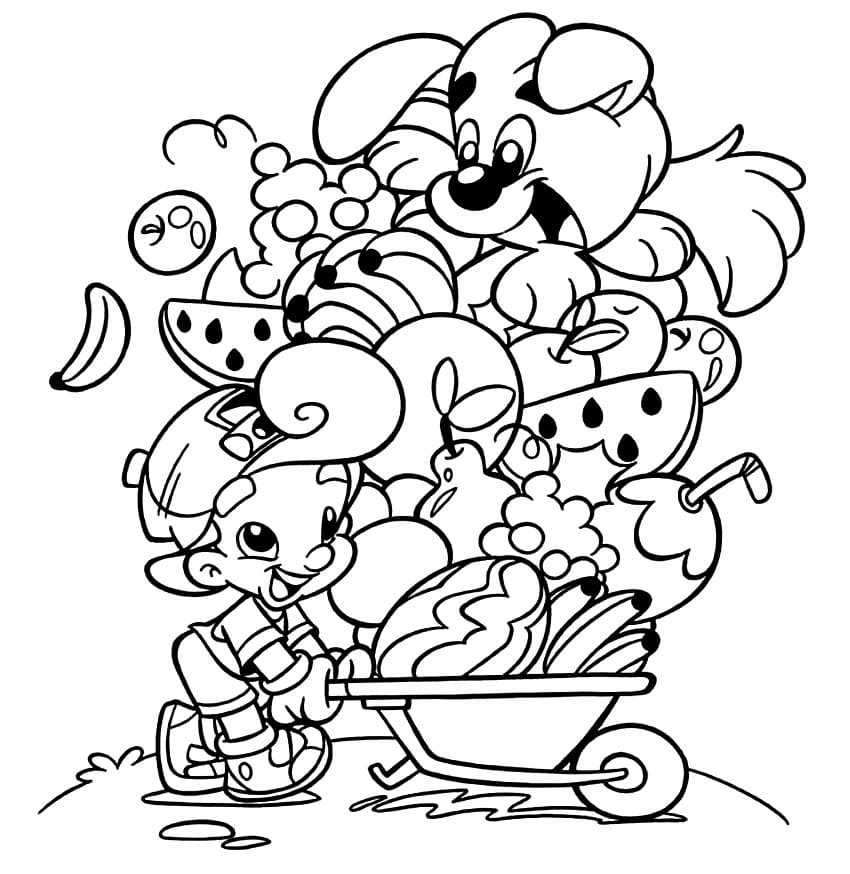 Desenho de Turminha Querubim para Colorir com Lápis de Cor Download