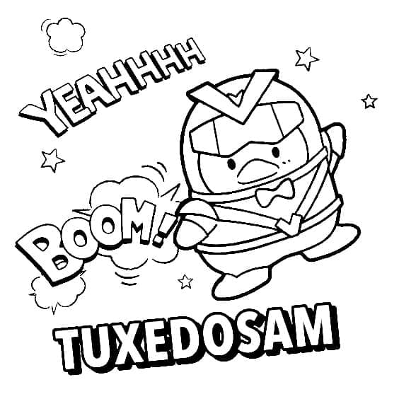 Desenho de Imprimivel Tuxedo Sam para Crianças para Colorir