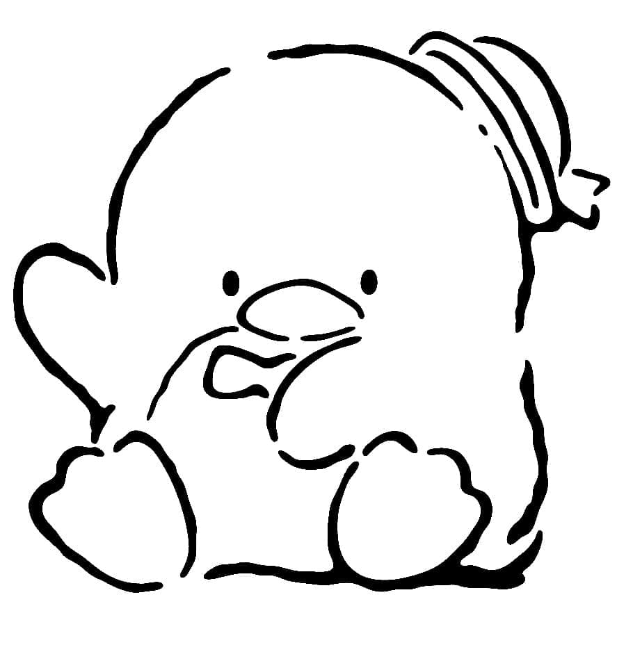 Desenho de Tuxedo Sam Muito Fofo para Colorir