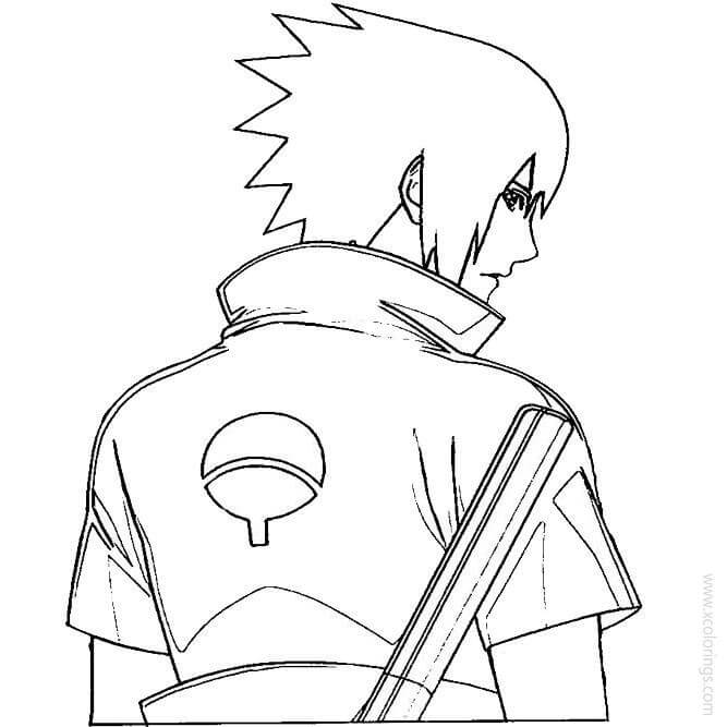 Desenho de Sasuke Download para Imprimir e Colorir