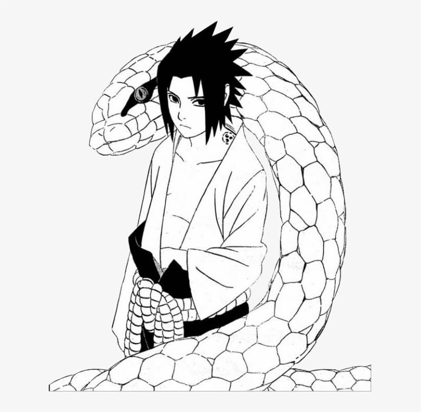 Desenho de Sasuke Download Pdf para Colorir