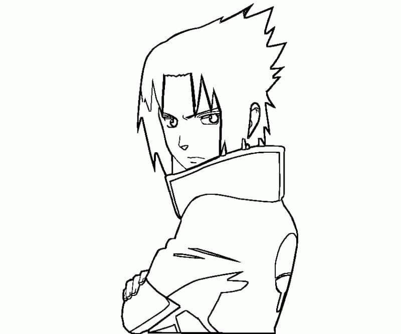Desenho de Sasuke Grátis Download para Colorir