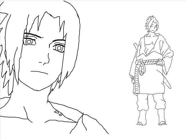 Desenho de Sasuke Grátis para Imprimir e Colorir