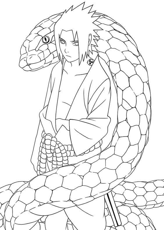 Desenho de Sasuke Imprimivel Pdf para Colorir