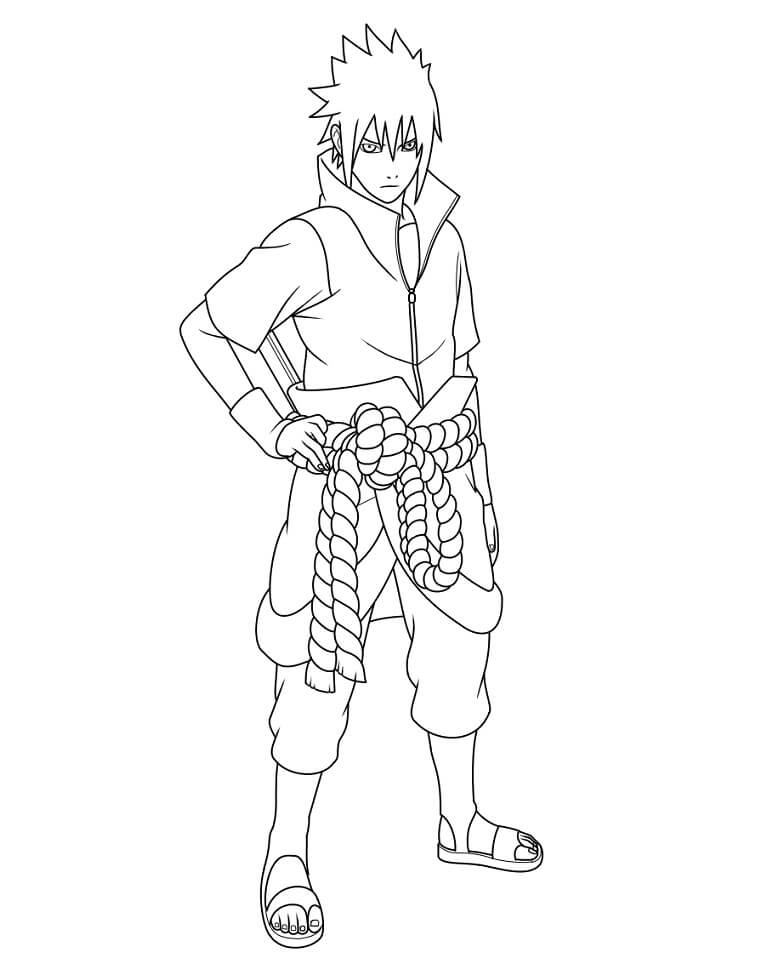 Desenho de Sasuke para Colorir Download Pdf