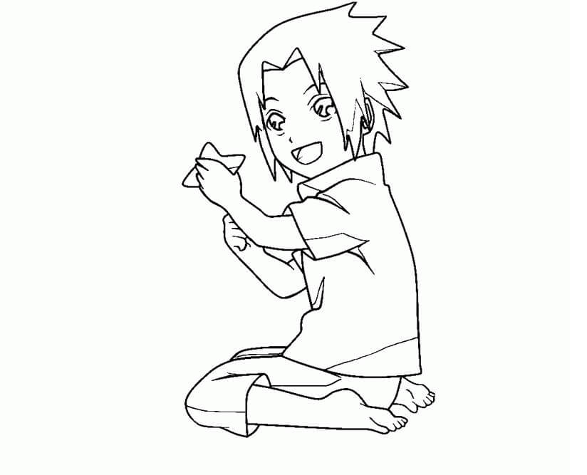 Desenho de Sasuke para Colorir Pdf Grátis