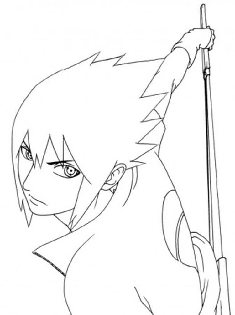 Desenho de Sasuke para Colorir Pdf Imprimivel