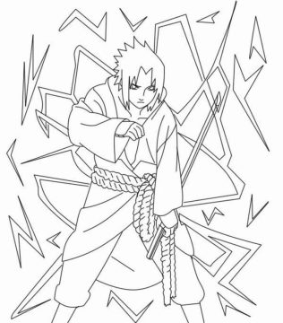 Desenho de Sasuke para Pintar Download