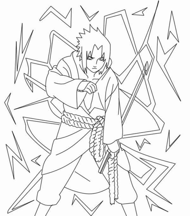 Desenho de Sasuke para Pintar Download