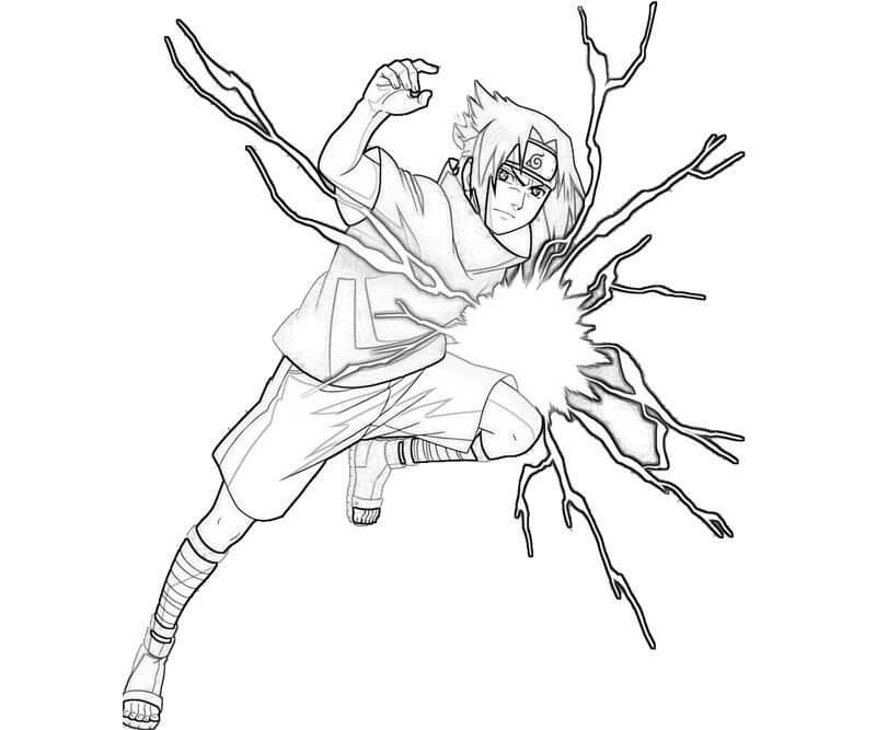 Desenho de Sasuke para Pintar Imprimivel