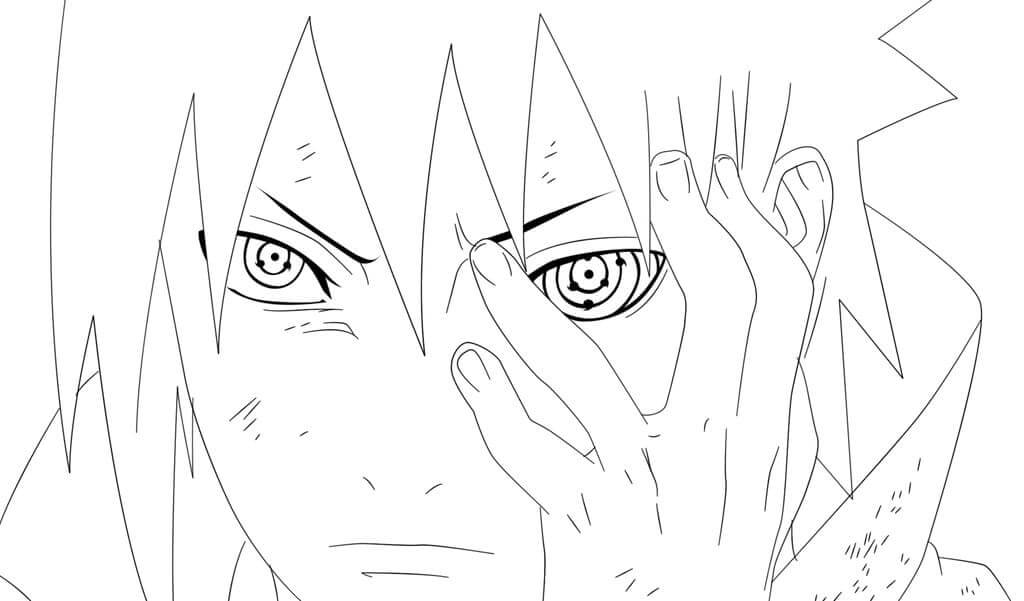 Desenho de Sasuke Pdf para Colorir Grátis