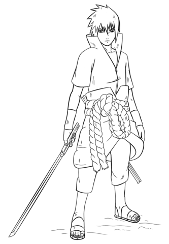 Desenho de Sasuke Pdf para Colorir