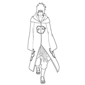 Desenho de Sasuke Pdf para Imprimir e Colorir