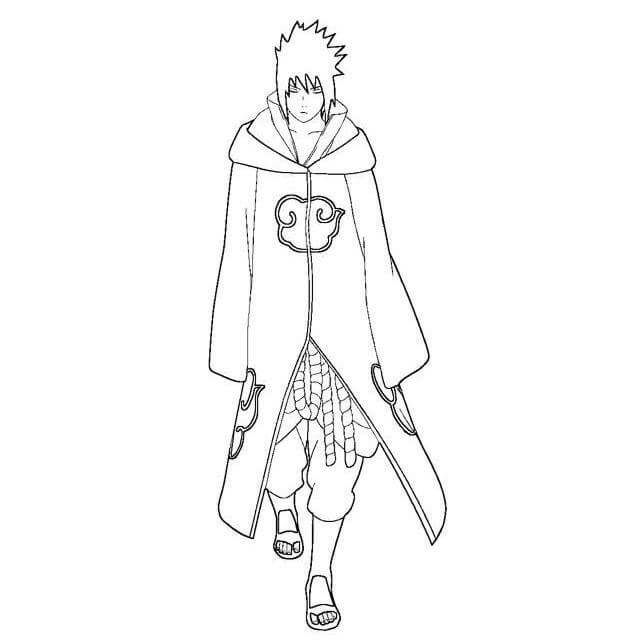 Desenho de Sasuke Pdf para Imprimir e Colorir