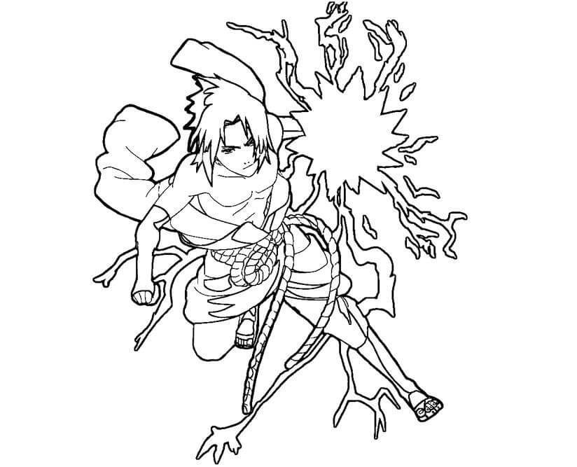 Desenho de Sasuke Pdf para Imprimir Grátis