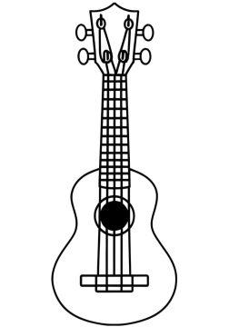 Desenho de Um Ukulele fácil para Colorir