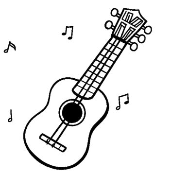 Desenho de Um Ukulele Simples para Colorir