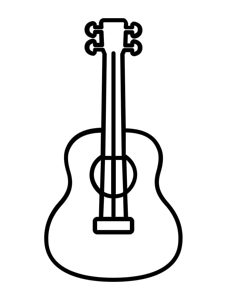 Desenho de uma Guitarra Simples para Colorir
