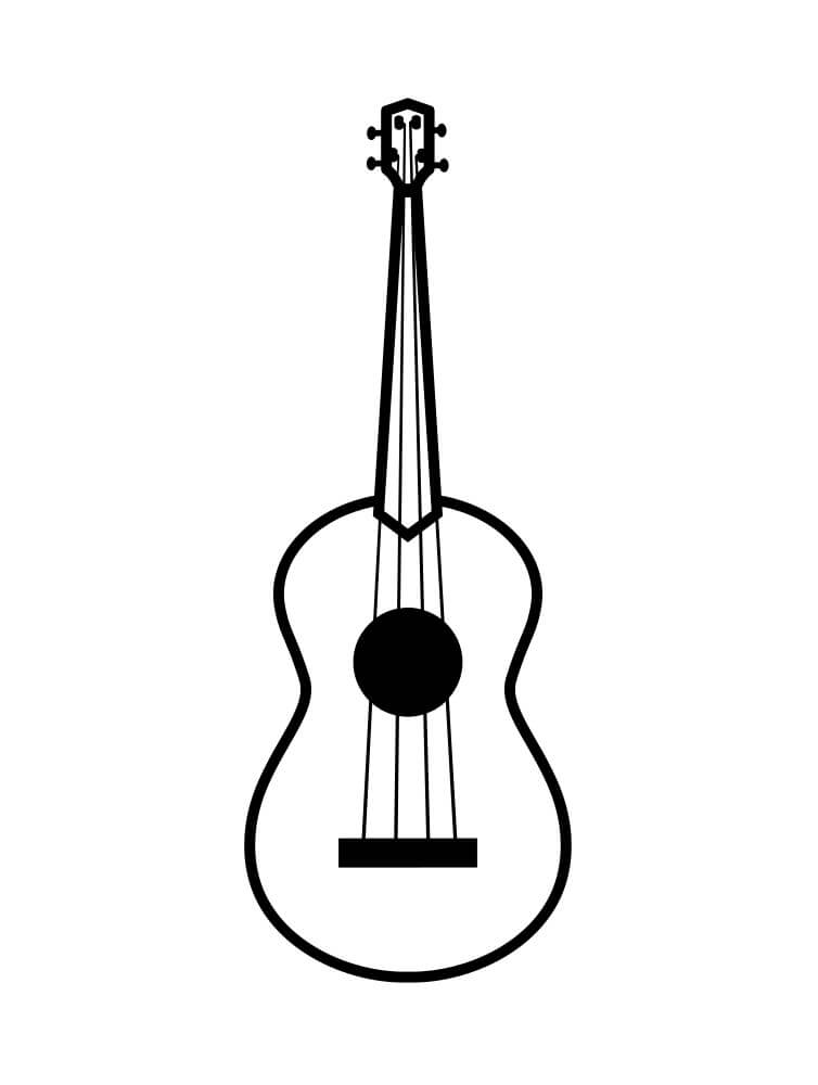 Desenho Guitarra Simples para Colorir