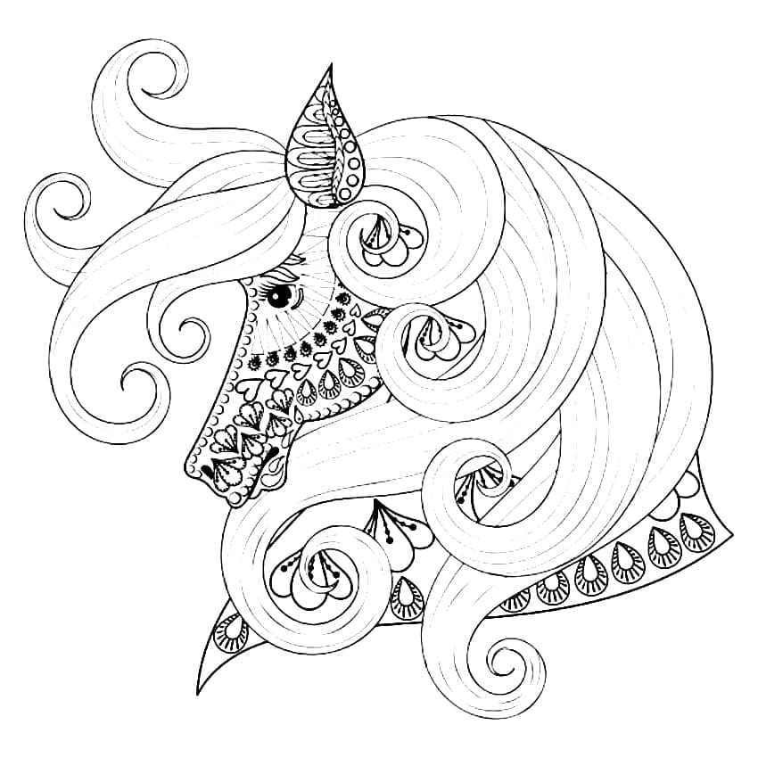 Desenho de Mandala de Unicórnio Lápis de Cor