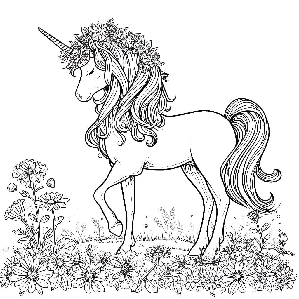 Desenho de um Unicórnio para Colorir