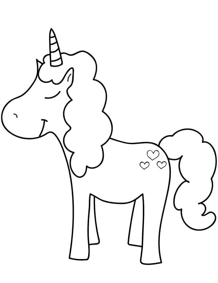 Desenho de Unicórnio Atividade Escolar para Colorir