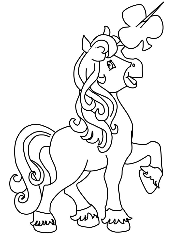 Desenho de Unicórnio Completo para Colorir