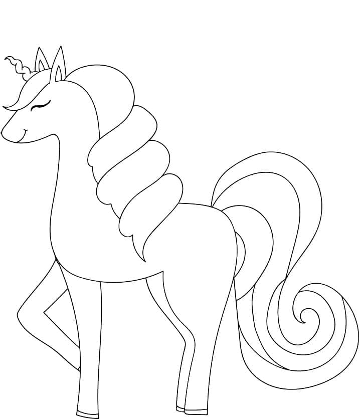 Desenho de Unicórnio Criativo para Colorir