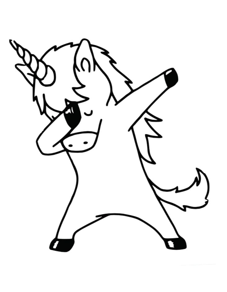 Desenho de Unicórnio Dançarino para Colorir Grátis