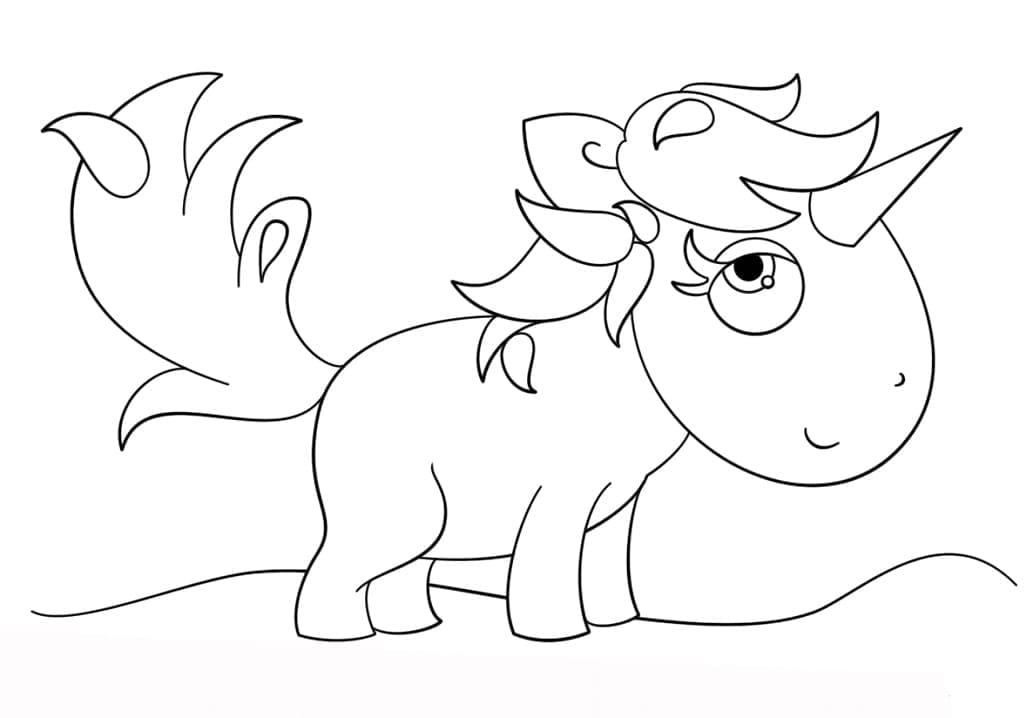 Desenho de Unicórnio Fofo para Imprimir