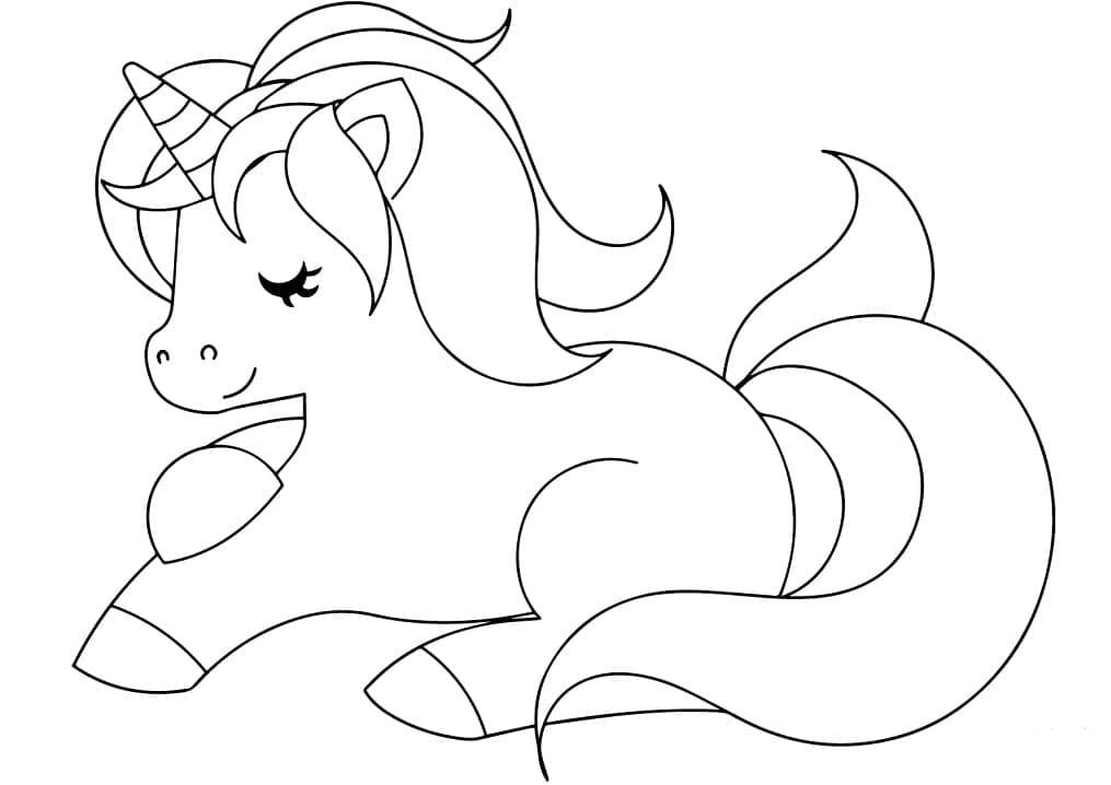 Desenho de Unicórnio Infantil para Colorir
