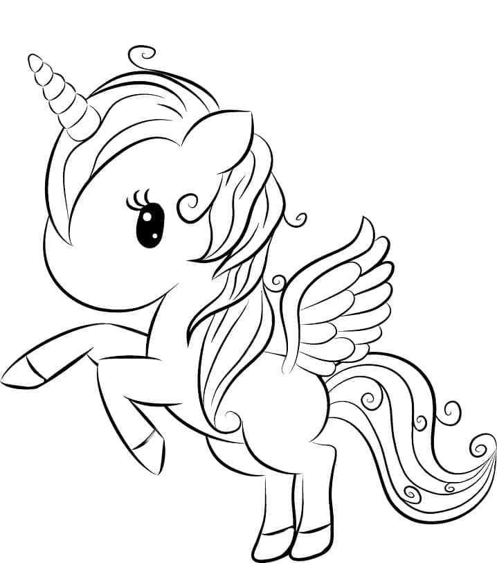 Desenho de Unicórnio Online para Colorir