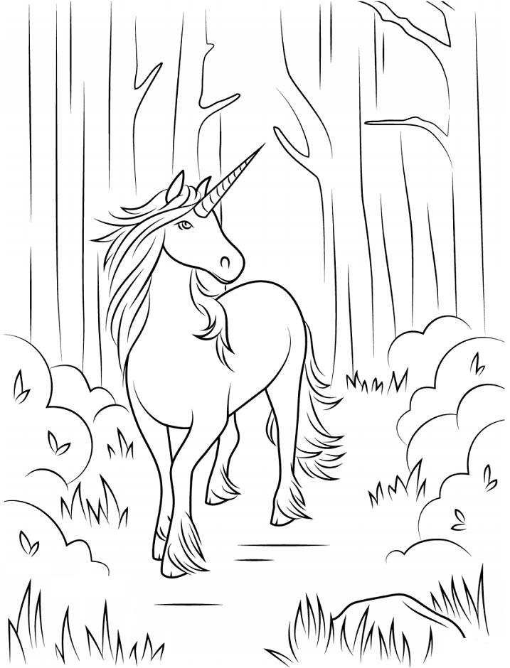 Desenho de Unicórnio para Colorir Canetinha